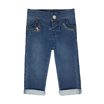 Mothercare frill-pocket jeans - mid-wash VC006