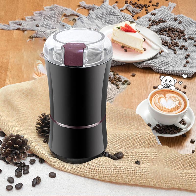 เครื่องชงกาแฟไฟฟ้าสแตนเลส บดถั่วกาแฟอย่างเร็ว ซับแตนเลส สวิตซ์ด้วยปุ่มเดียว แบบพกพาง่าย  สามารถควบคุมผงอนุภาคได้ขนาดใหญ่เล็ก