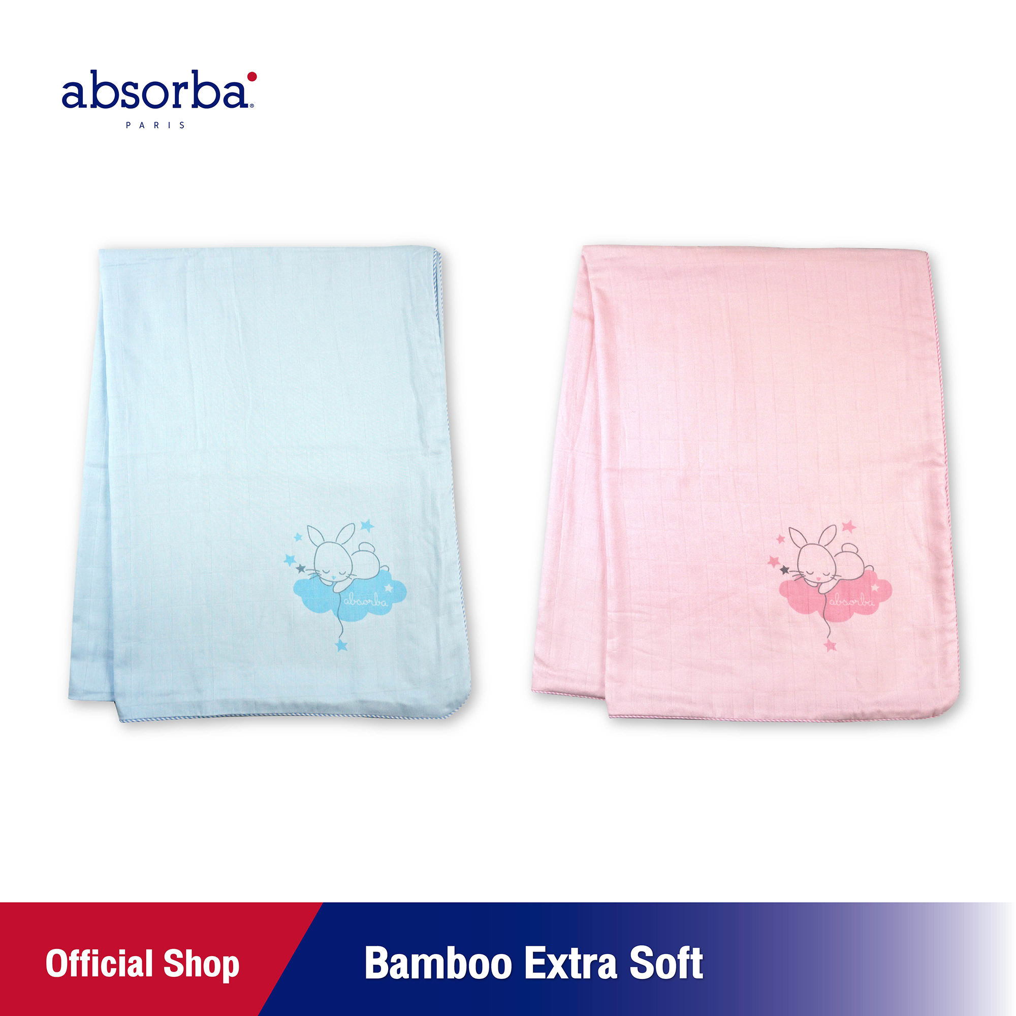 ราคา absorba (แอ๊บซอร์บา) ผ้าห่มเด็ก Bamboo Extre Soft 31x41 นิ้ว (มีให้เลือก 2 สี / ฟ้า ,ชมพู) - R6Y424
