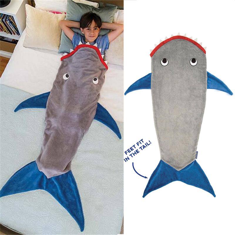 แฟชั่นใหม่ผ้าห่มปลาฉลามหนาอบอุ่นสำหรับฤดูหนาวผ้าห่ม Mermaid โทนถุงนอน Anti - Kick ผ้าห่มเด็กวันเกิดของขวัญ By Tirui