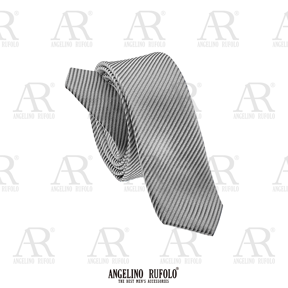 ANGELINO RUFOLO Necktie(เนคไท) ผ้าไหมทออิตาลี่คุณภาพเยี่ยม ดีไซน์ Stripe Pattern เทาอ่อน/เลือดหมู/กรมท่า/ชมพู/น้ำเงิน/ฟ้า-เหลือง/ส้มเข้ม/ม่วง