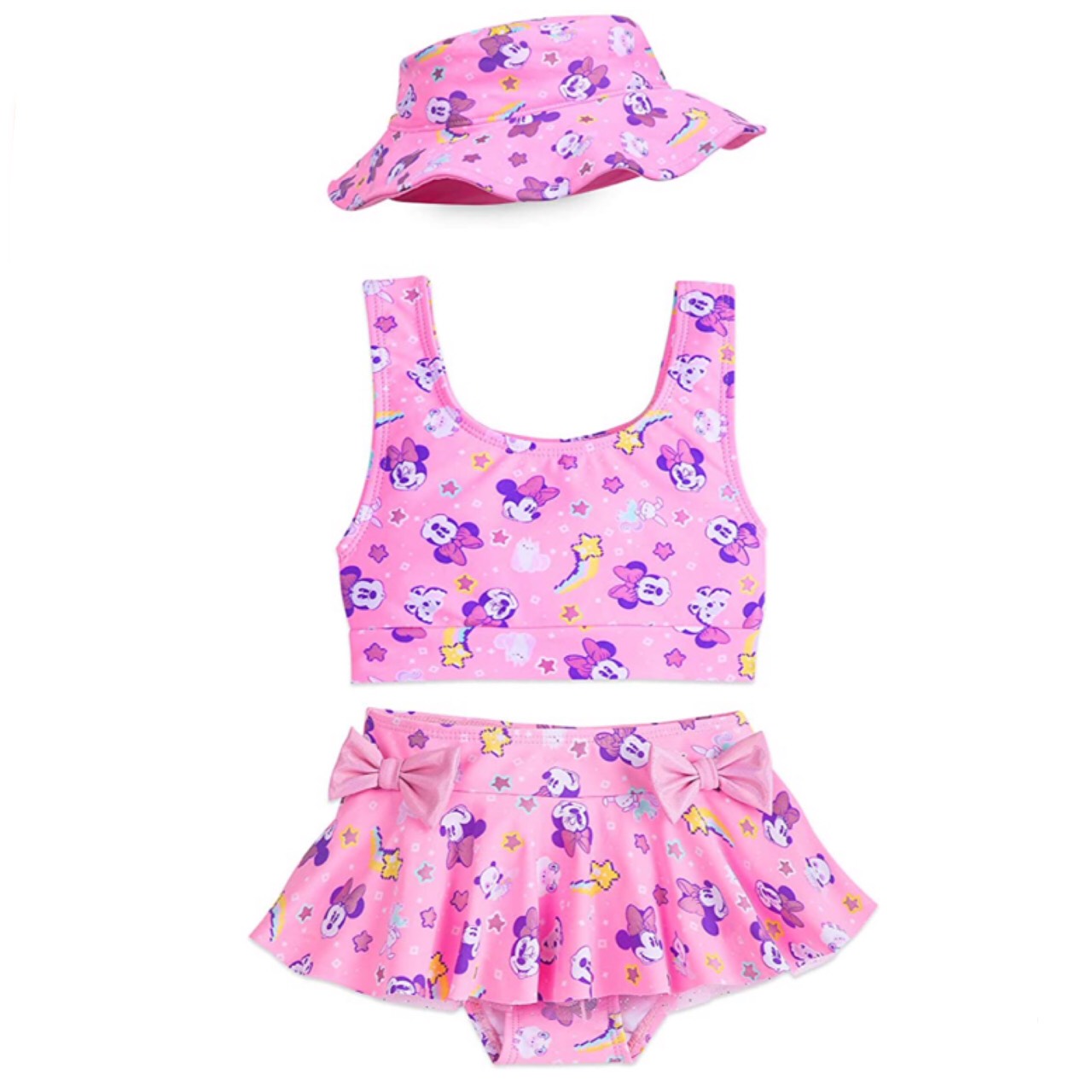 ชุดว่ายน้ำ มินนี่เมาส์ Disney Minnie Mouse Pink Deluxe Swimsuit Set for Girls
