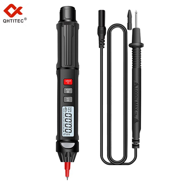 QHTITEC USB Charge Multimetro Digital Profesional AC DC Current Voltage  Detector Pen True RMS Capacitance Auto Range Multimeter