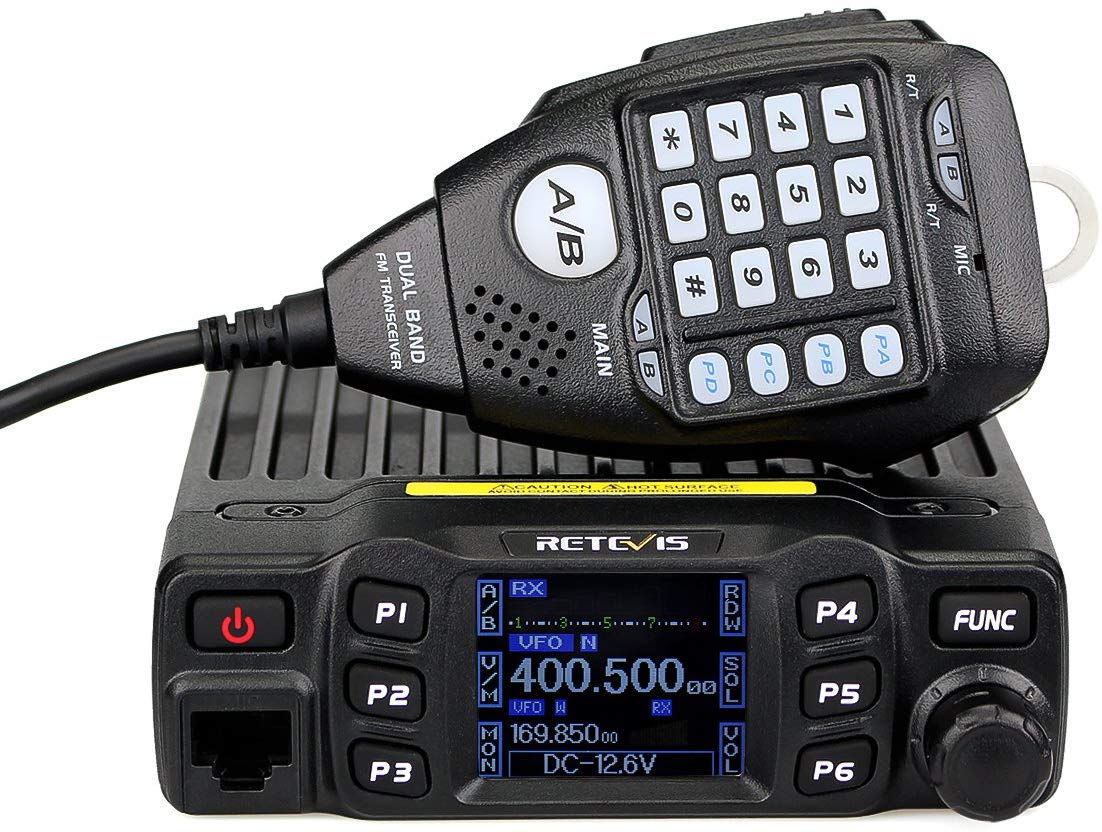 Retevis RT95 วิทยุมือถือรับส่งสัญญาณ Dual Band VHF 136-174 MHz UHF 430-490 MHz 25W LCD สีมือถือสองทางวิทยุพร้อมฟังก์ชั่น DTMF (สีดำ 1 แพ็ค)
