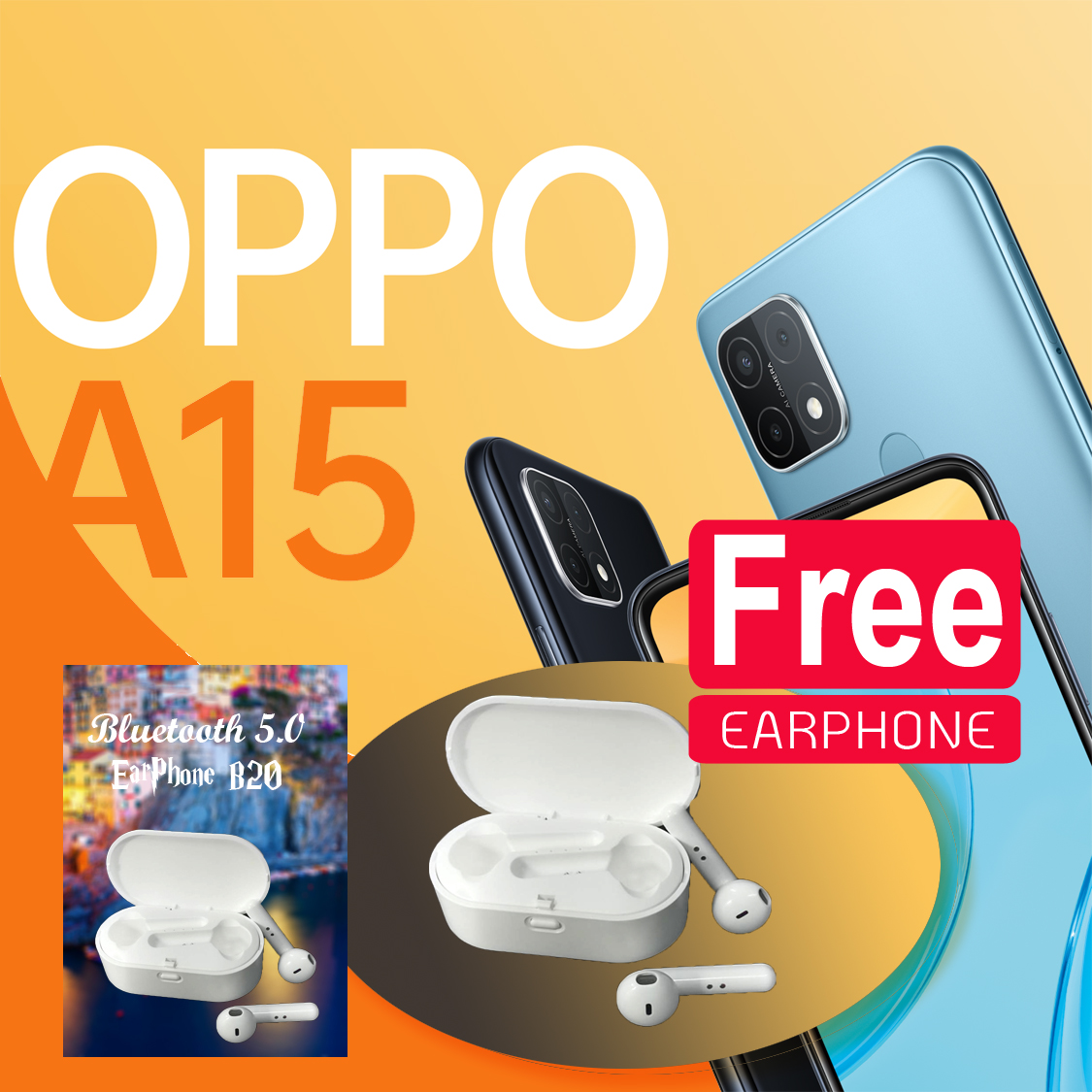 OPPO A15 New เซ็นเซอร์ AI แสกนลายนิ้วมือและปลดล็อกด้วยใบหน้า จอใหญ่คมชัด HD 6.52" กล้องหลัง AI 3