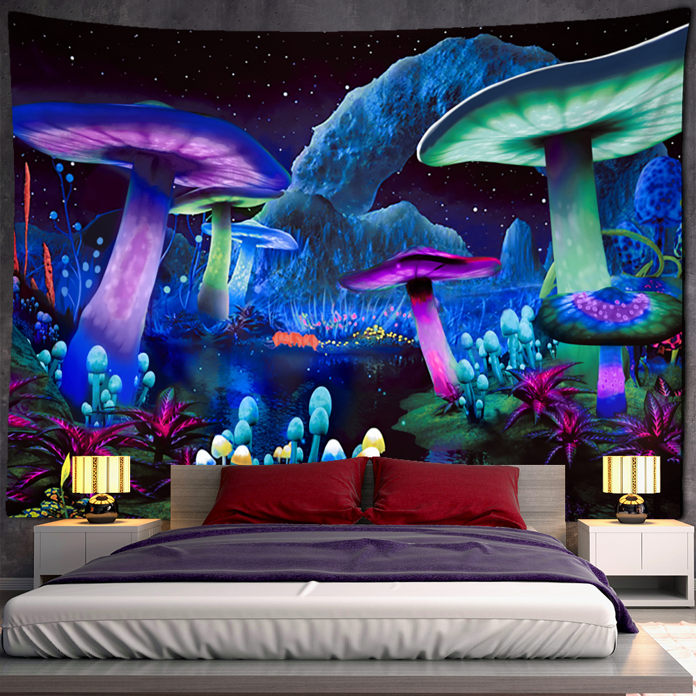 Fairytale Dreamy Mushroom Tapestry Psychedelic Carpet Bohemian Home