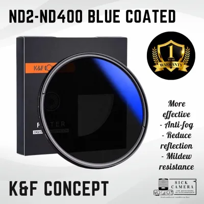 ฟิลเตอร์ K-F CONCEPT Filter ND2-ND400 Blue Coated รุ่นใหม่ล่าสุด (37-40.5-43-46-49-52-55-58-62-67-72-77-82 มม.)
