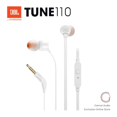 Tune110 หูฟังอินเอียร์JBL T110 In-Ear Headphones With Mic พร้อมไมโครโฟน ชุดหูฟังเสียง มีปุ่มควบคุมการคุยโทรศัพท์