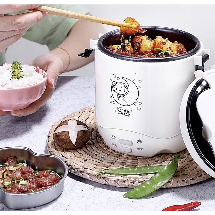 Nồi cơm điện mini 1.2L lít Nồi cơm điện cầm tay Nồi hấp cơm chiên
