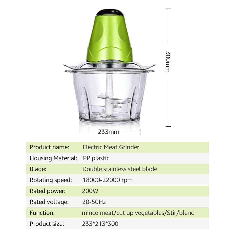 Meat grinder  เครื่องบดเนื้อขนาดเล็กใช้ในบ้านหรือทำธุรกิจเครื่องบดผักที่มีความจุใหญ่เครื่องอาหารอเนกประสงค์แบบบดเนื้อสัตว์ผักกระเทียมและพริกได้เครื่องผสมอาหาร