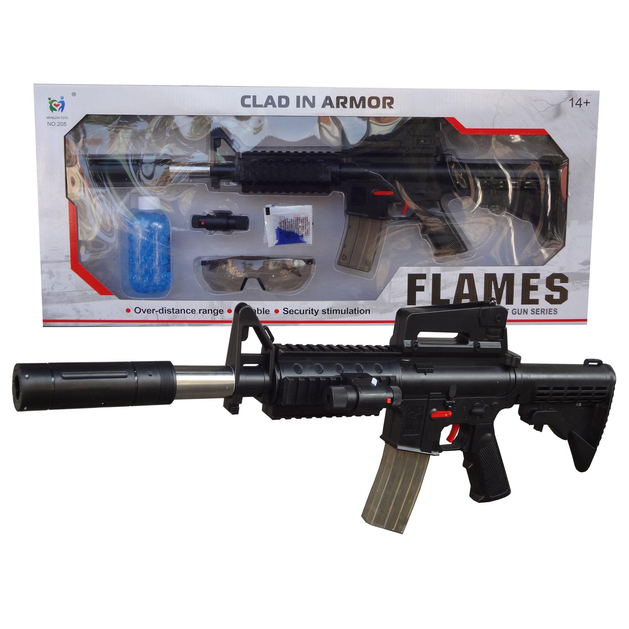 KhoaOat Toys ปืนของเล่น ปืนกระสุนน้ำ กระสุนเจล  M4  ติดแสงเลเซอร์ แถมแว่น