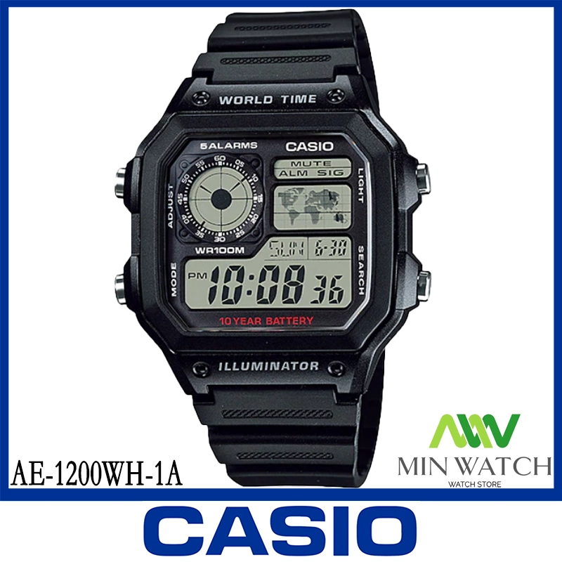 ภาพหน้าปกสินค้านาฬิกาลำลอง นาฬิกาผู้ชาย CASIO รุ่น AE-1200WH-1A สายเรซิ่น สีดำ ของแท้100% ประกันศูนย์เซ็นทรัลCMG 1 ปี จากร้าน MIN WATCH