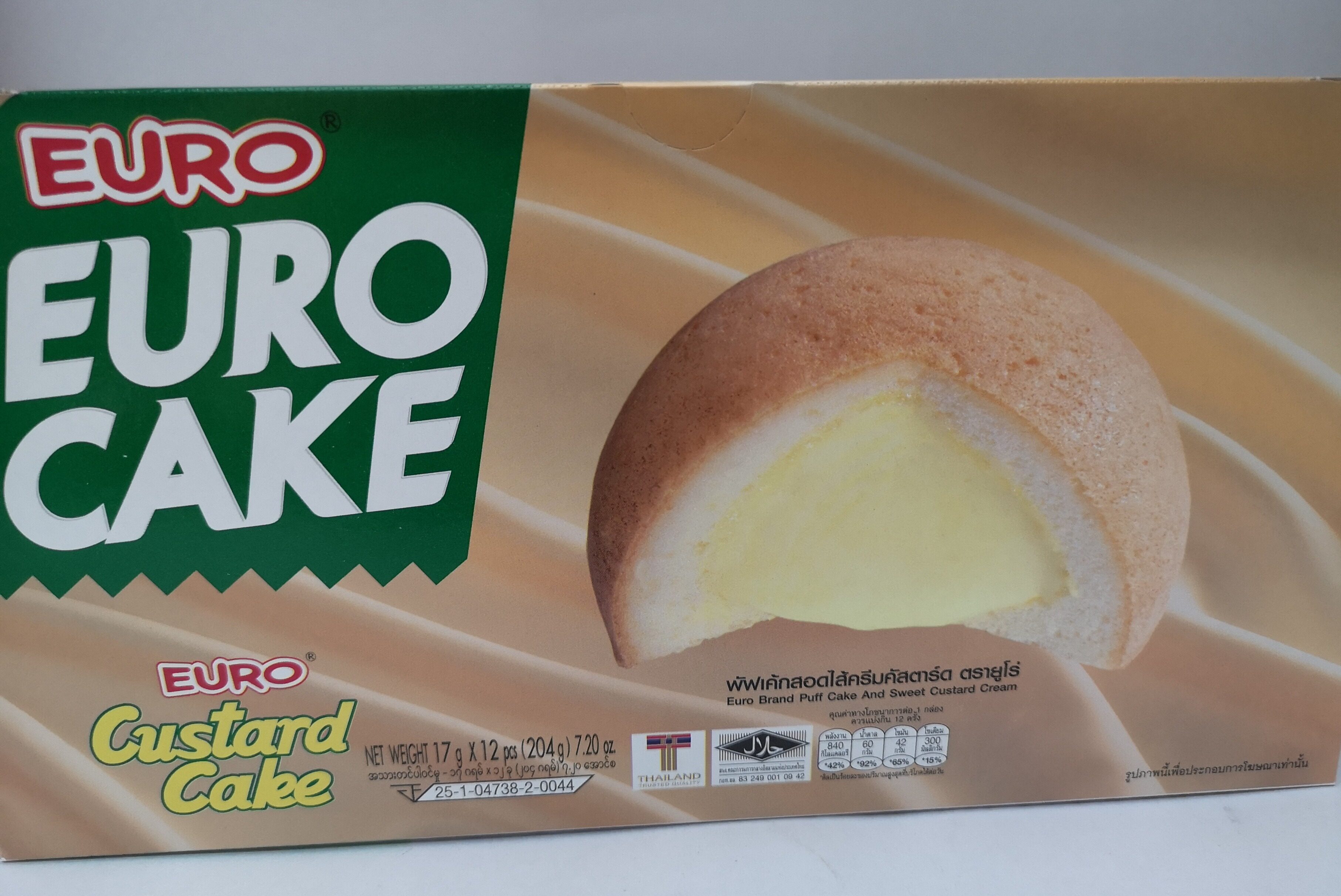 EURO ยูโร่เค้กรสคัสตาร์ดขนาด17กรัม​ x​ 12ซองครับ
