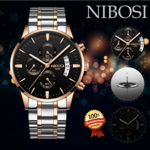 สินค้า ถูกที่สุด SOEI SHOP นาฬิกาข้อมือ นาฬิกาผู้ชาย นาฬิกา นาฬิกาข้อมือผู้ชาย หน้าปัดกันลอย กันไฟ กันแตก กันน้ำได้ มีวันที่บอก รุ่น NIBOSI01