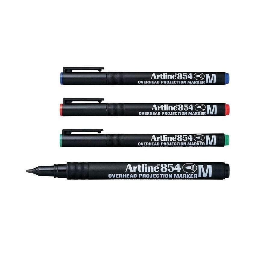 Electro48 ปากกาเขียนแผ่นใส อาร์ทไลน์ ลบไม่ได้ 1.0 มม. ชุด 4 ด้าม (สีดำ, น้ำเงิน, แดง, เขียว) ทนความร้อน หมึกแห้งเร็ว