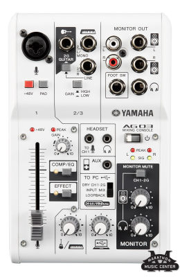 ดูภาพ Mixer Yamaha AG03 Audio Interface มิกเซอร์ ยามาฮ่า รุ่น AG03 ออดิโอ้ อินเตอร์เฟส เพิ่มเติม Mixer Yamaha AG03 Audio Interface มิกเซอร์ ยามาฮ่า รุ่น AG03 ออดิโอ้ อินเตอร์เฟส