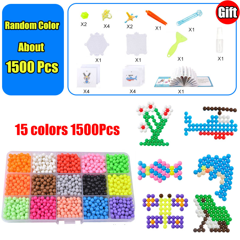 6000pcs Refill Hama Beads Puzzle 3D Handmade Magic Aquabeads DIY Water  Spray Beads Set Ball Games Children Toys for girls