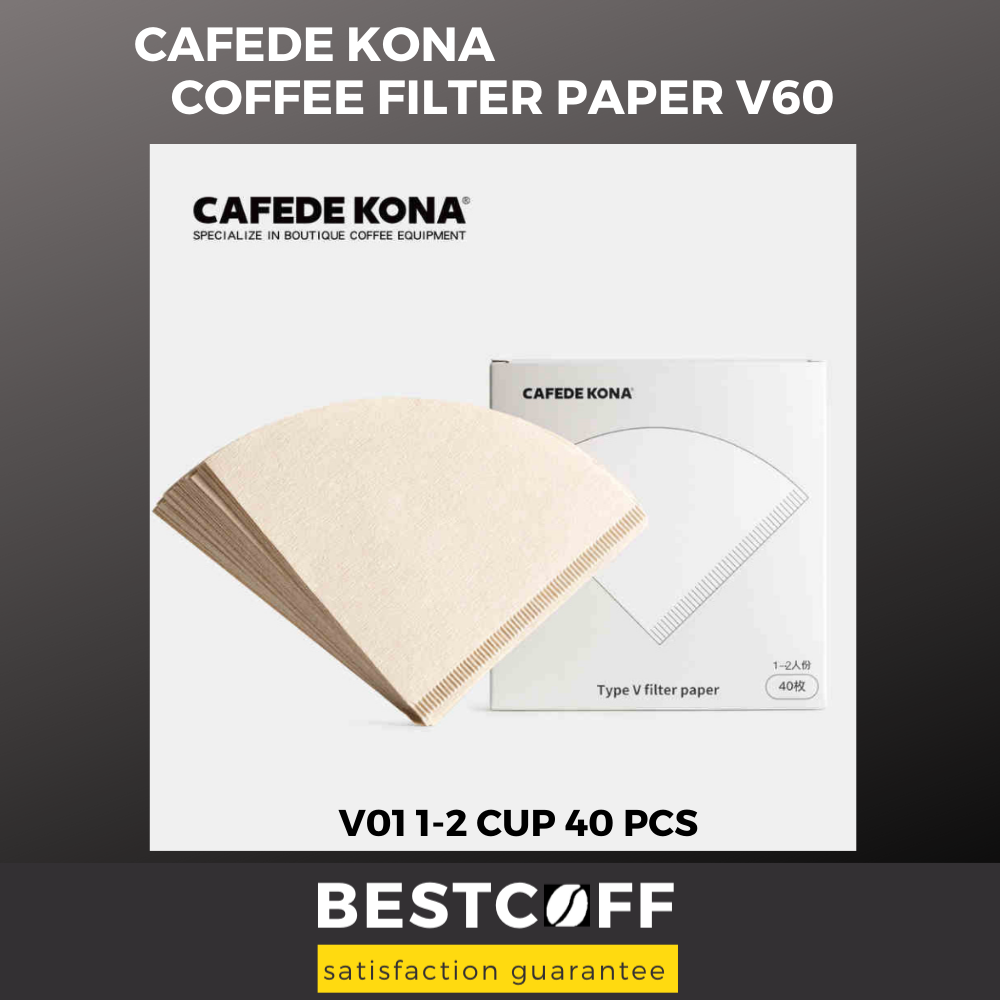 CAFEDE KONA แผ่นกรองดริปกาแฟ Coffee filter paper V60 natural wood paper V01 1-2 cup 40 pcs