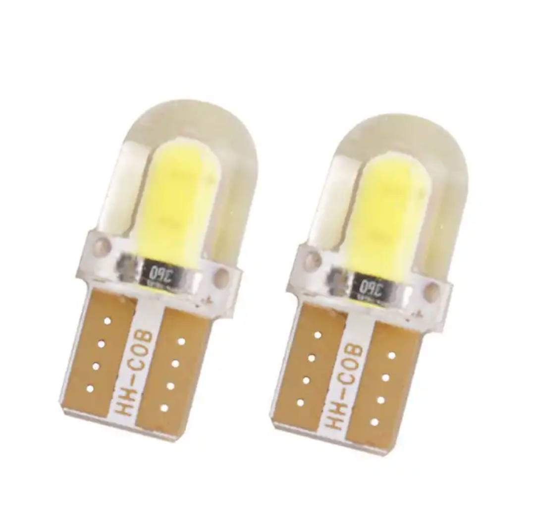 หลอดไฟหรี่ LED T10 ไฟแผนที่ 2COB ไฟส่องป้ายสว่างมาก 12V (1คู่) 9 สี ไอ ...