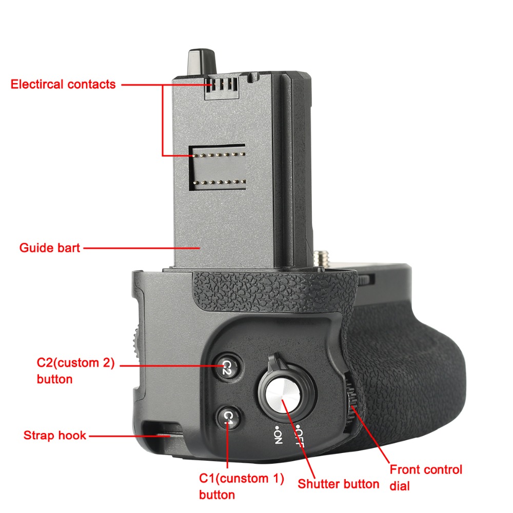 Commandes Verticales Poignée Batterie Verticale Pour Sony A7R IV A9II A7IV - Double Alimentation Meike Mk-a7r Iv