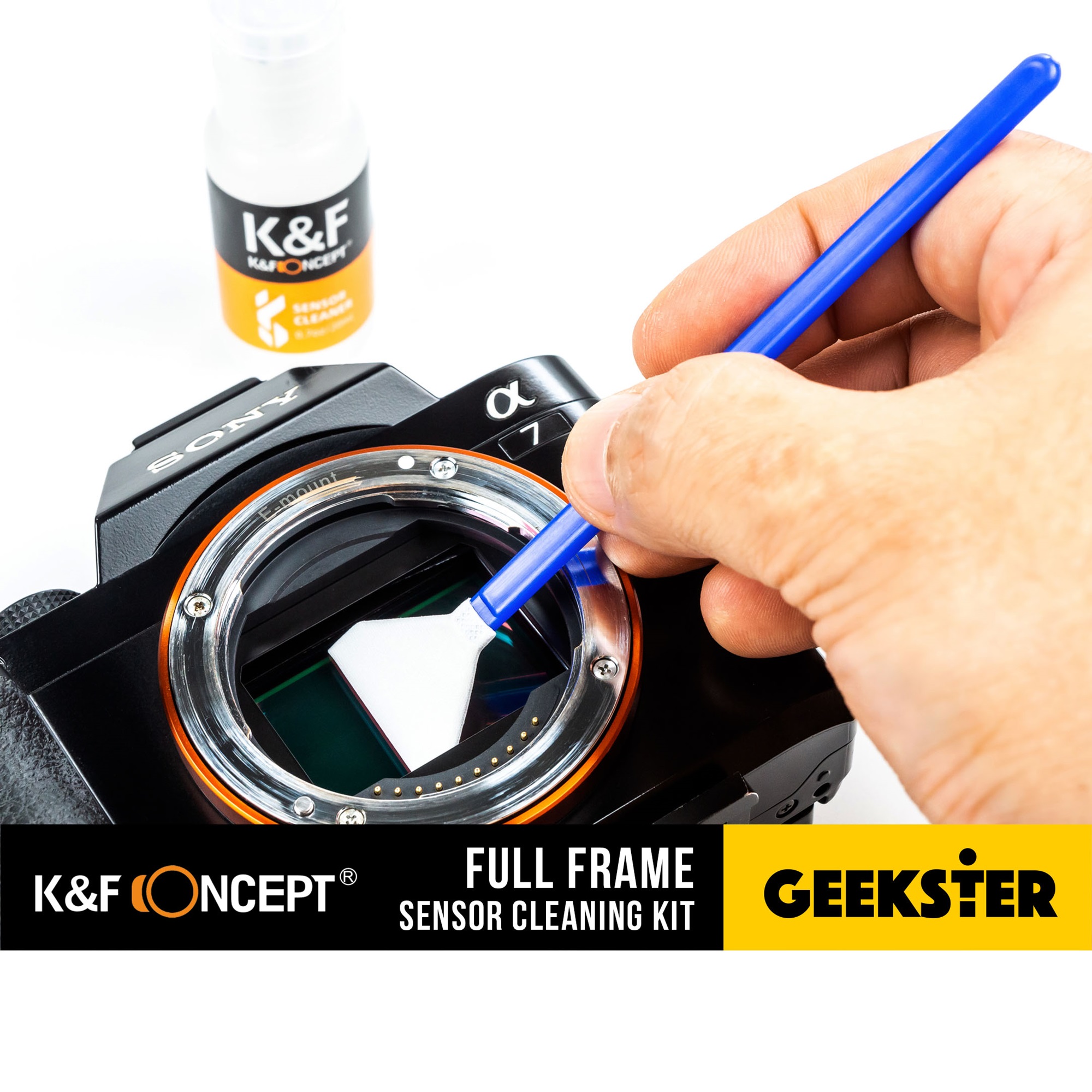 K&F Full Frame Sensor Cleaning Swab Kit 10pcs ( ชุดทำความสะอาด ทำความสะอาด เซ็นเซอร์ ชุดทำความสะอาดเซ็นเซอร์กล้อง ไม้ปาด ทำความสะอาด เซ็นเซอร์ FullFrame ) ( Geekster )