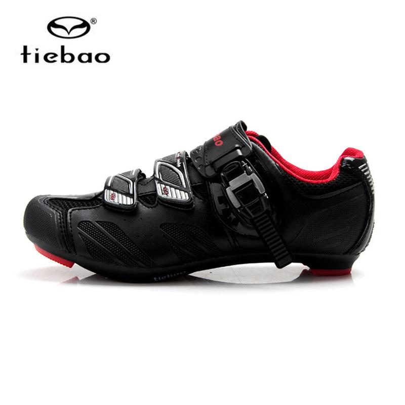รองเท้าจักรยานเสือหมอบ TIEBAO รุ่น TB36-B1407 สีดำแดง ตัวรัดออโต้