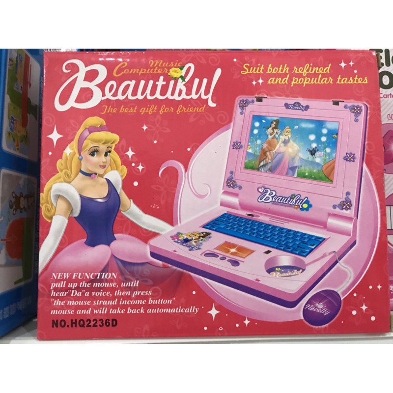 ?พร้อมส่ง?ของเล่นคอมพิวเตอร์ โน๊ตบุ๊คเด็กเล่น มีเสียงมีไฟ ภาพเลื่อนได้ (ใช้ถ่าน) มีลายเด็กหญิง/เด็กชายให้เลือก??