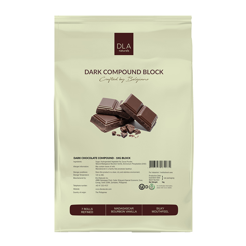 trendymall ดาร์กช็อกโกแลต คอมพาวด์ แบบบล็อก 1 กก. DLA DLA Dark Chocolate Compound Block 1 kg Cookies Bakery and Bakery Ingredients เบเกอรี วัตถุดิบทำขนม เบเกอรีและวัตถุดิบสำหรับ