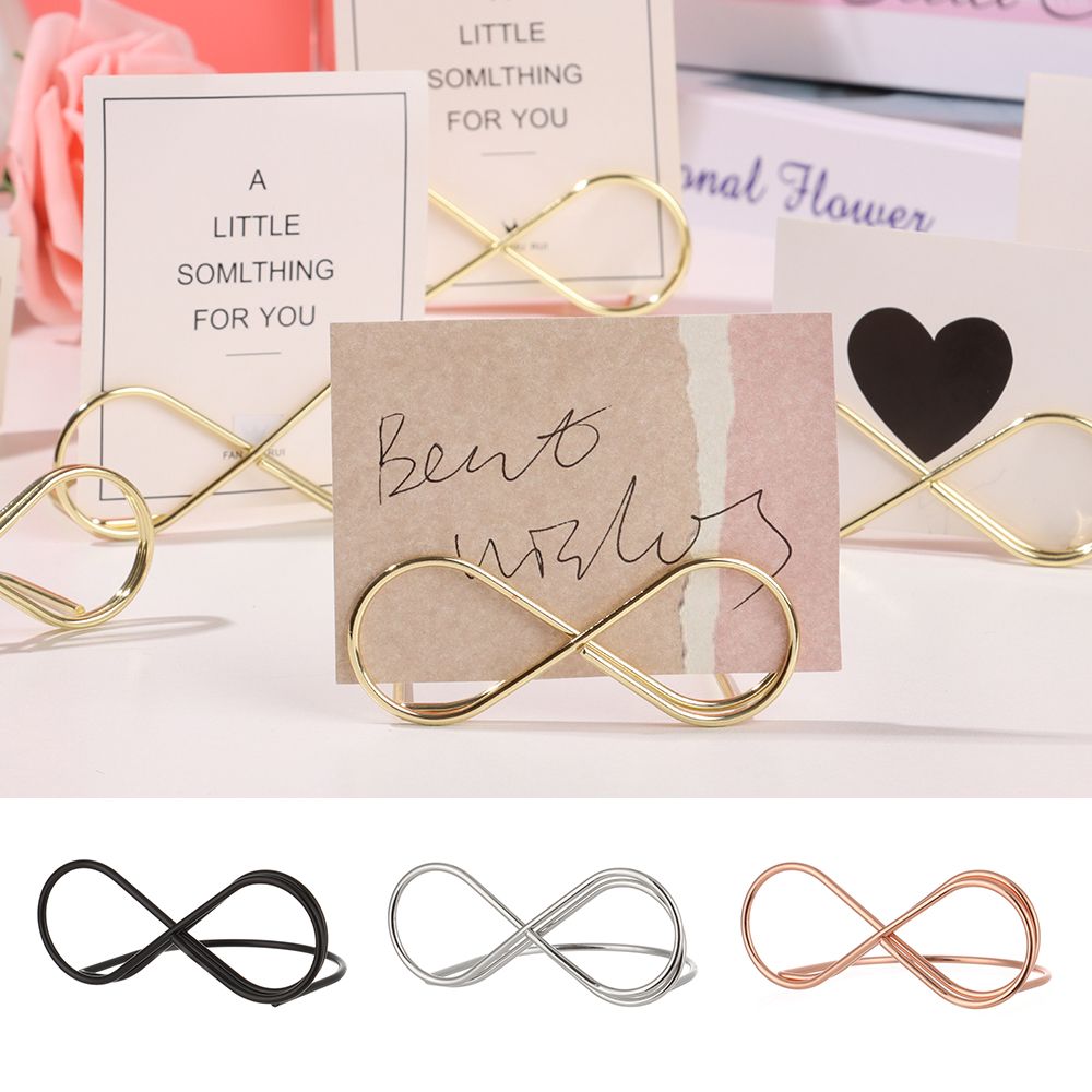 YNANA 1PCS Metal Paper Clamp Desktop Decoration Party Wedding Supplies Table Numbers Holder Clamps Stand Place Card Photos Clips
