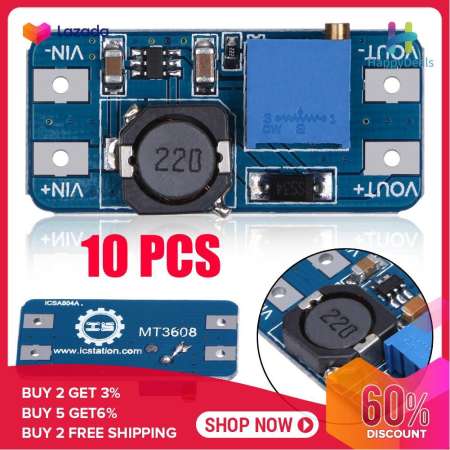 {Hot Sale Festival}10 ชิ้น MT3608 2A DC-DC Step Up Power ใช้โมดูลพลังงานสนับสนุนสำหรับ Arduino - INTL