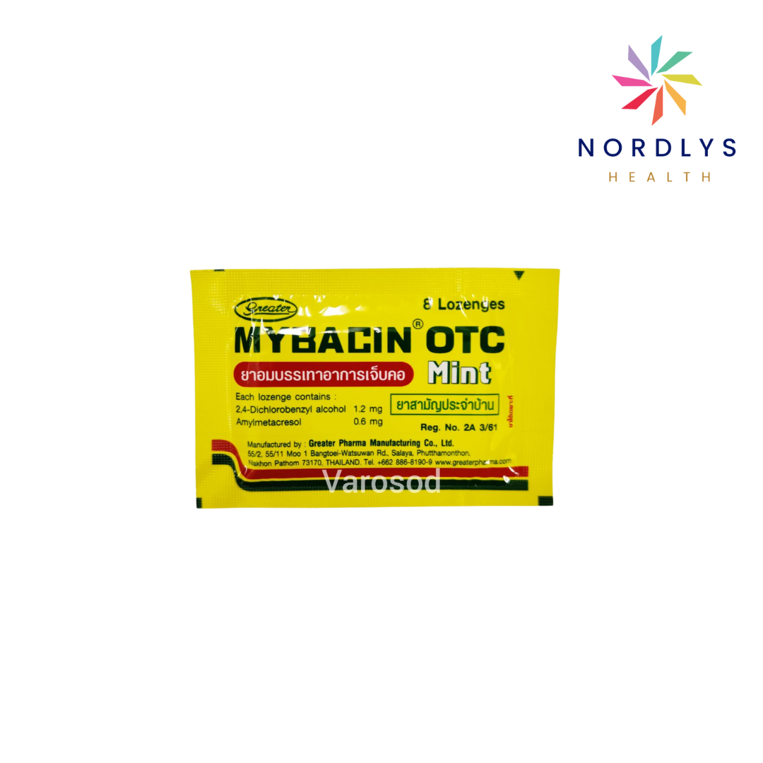 มายบาซิน Mybacin Zinc เม็ดอม มายเซพติค ผสมซิงค์ รสส้ม, มะนาว 10 เม็ด ...