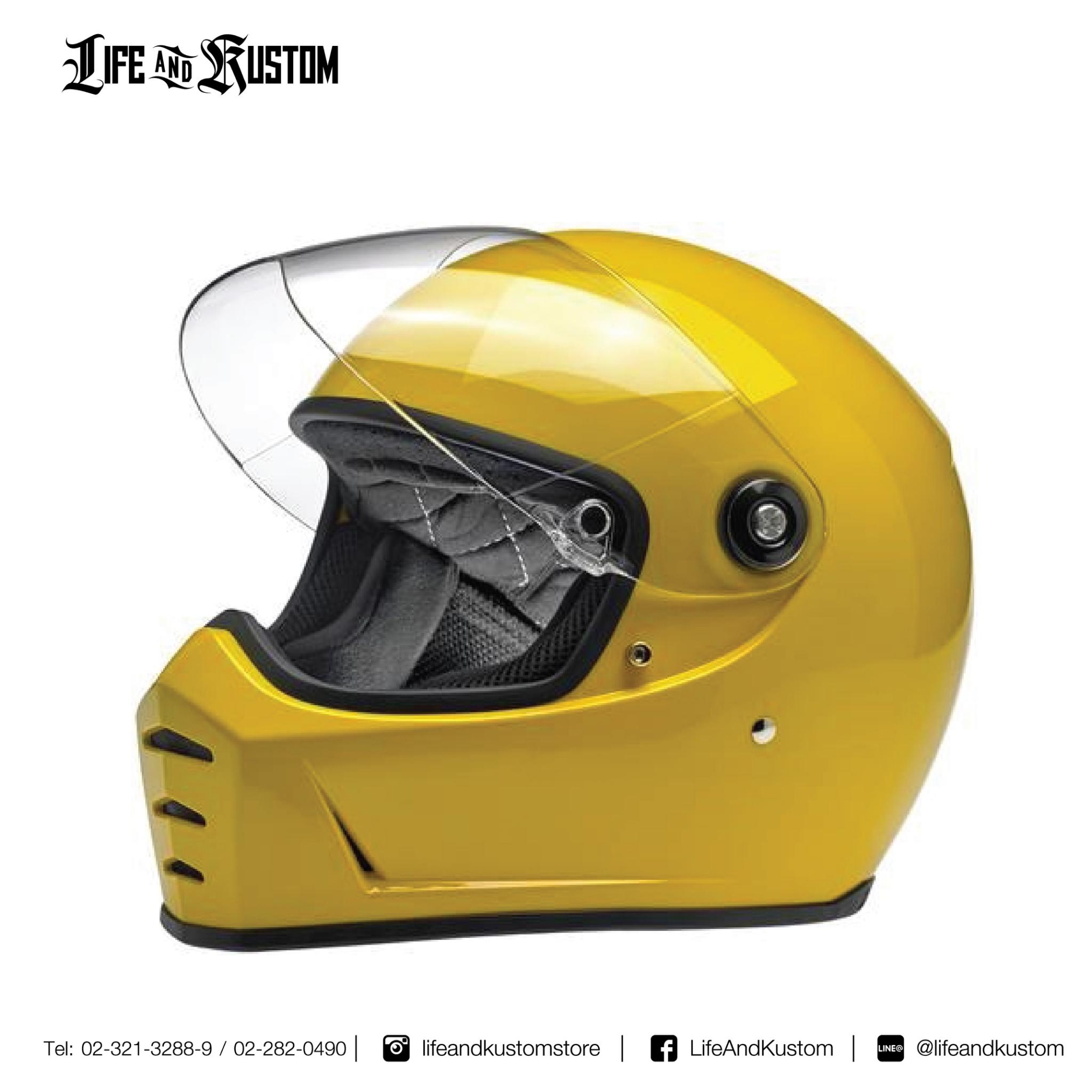 หมวกกันน็อก BILTWELL LANE SPLITTER HELMET - GLOSS SAFE-T YELLOW