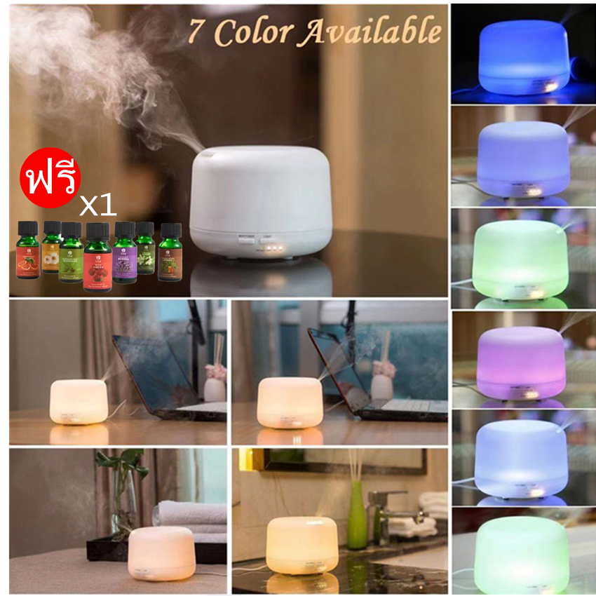 เครื่องพ่นไอน้ำอโรม่าMuji Aroma Diffuser ควันเยอะ เครื่องเพิ่มความชื้น สปาในบ้าน หอมสดชื่น เกรดขึ้นห้าง ฟรี น้ำมันหอมระเหยแท้ Essential oil  ขนาด 10 ml.