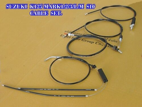 SUZUKI K125 Mark1/2/3/L/M S10 Cable Set.4 pieces #ชุดสายเบรก สายคลัซ สายไมล์ สายคันเร่ง