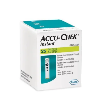 Accu-chek Instant Test Strips 25 Strips Accu Chek 25 แผ่น/กล่อง 1กล่อง ส่งฟรี