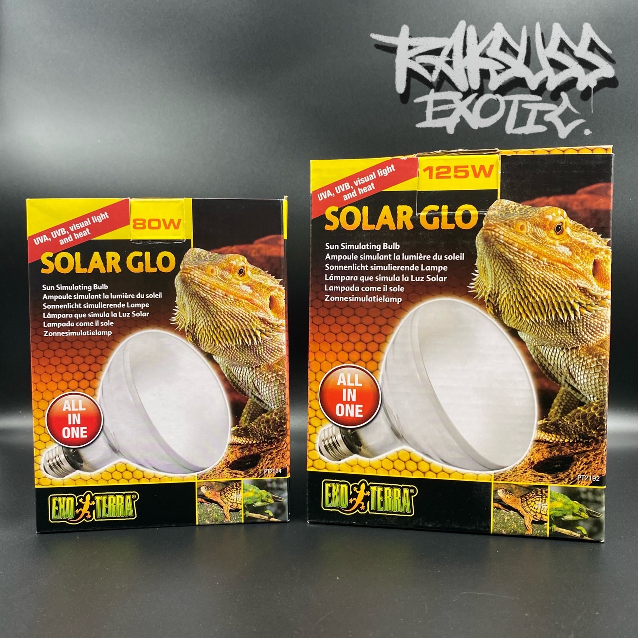 Exo Terra Solar Glo(80w/125w/160w) หลอดรวมUVและความร้อน สำหรับสัตว์ทุก