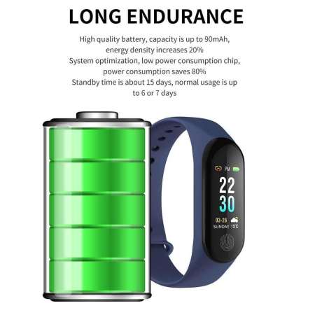 M2 SMART BAND  กำไลอัจฉริยะเพื่อการออกกำลังกาย วัดความดันโลหิต  เครื่องวัดชีพจร  Social Media ต่างๆ ได้ กันน้ำระดับ IP67