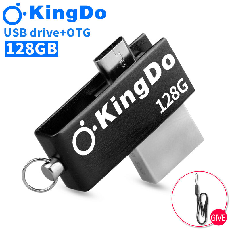 Kingdo OTG USB Flash Drive 128gb Pen Drive สำหรับ Android Mobile ความเร็วสูง Pendrive 2 in 1 Micro Usb Stick