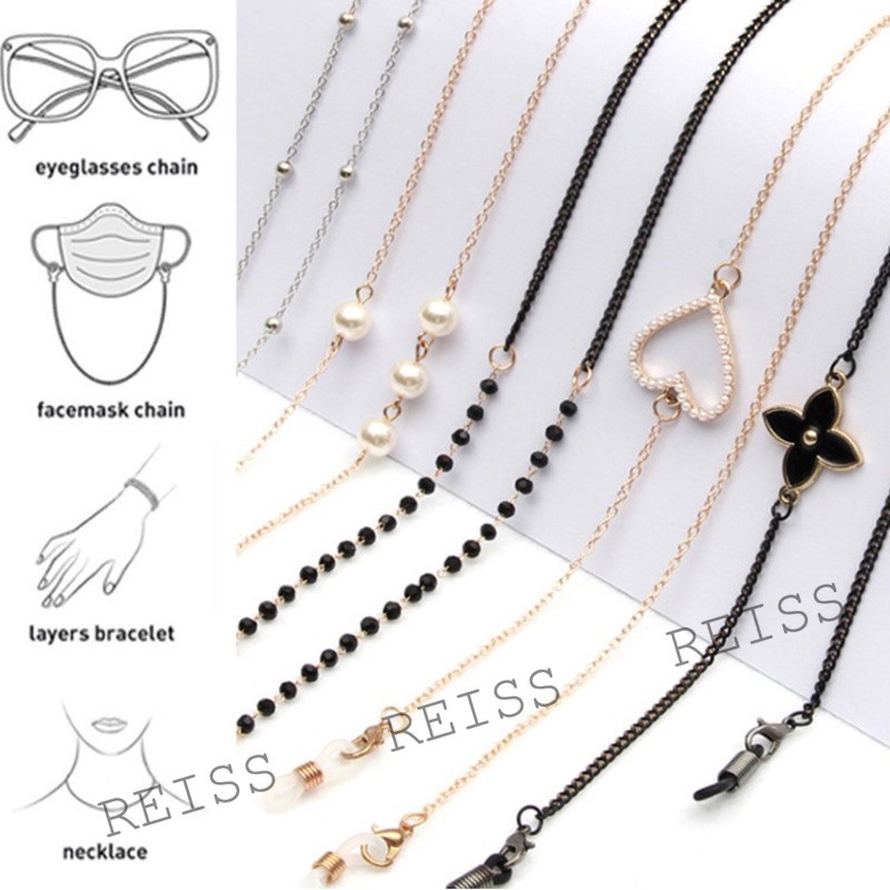 Fashion Neck Straps Lanyards Pearl Chains Anti-lost Face Necklace For ...