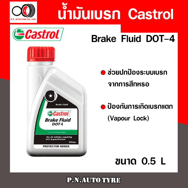 CASTROL น้ำมันเบรก Brake Fluid DOT4 0.5ลิตร สินค้าพร้อมส่ง
