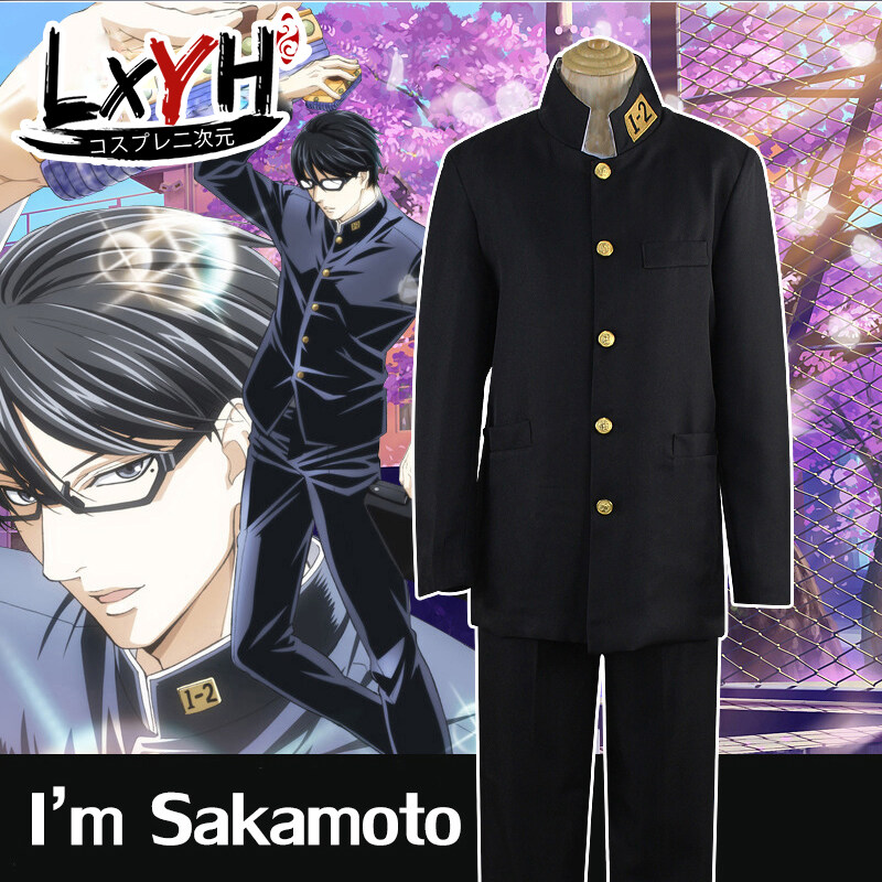 [LXYH- COSER KING] Haven't You Heard? I'm Sakamoto เสื้อ + กางเกง ชุดนักเรียน ญี่ปุ่น Cosplay Sakamoto Gakuran School Uniform ชุดคอสเพลย์ การ์ตูน สี Coat + Pants สี Coat + Pantssize Int XXL