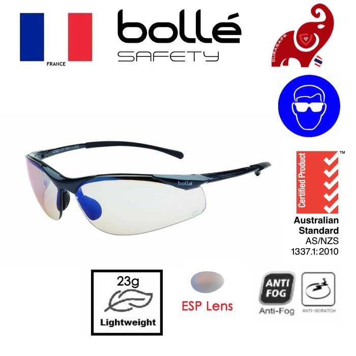 Bolle CONTMESP Metal Safety Glasses; Protection: UV Fog Blue Light Scratch 