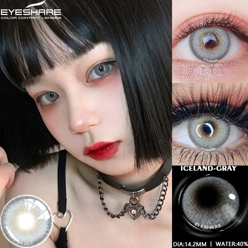 【COD】1 Pair Brown Grey Black Colored Mixed Big Eyes Soft Contact Lenses Korean Contact Lens