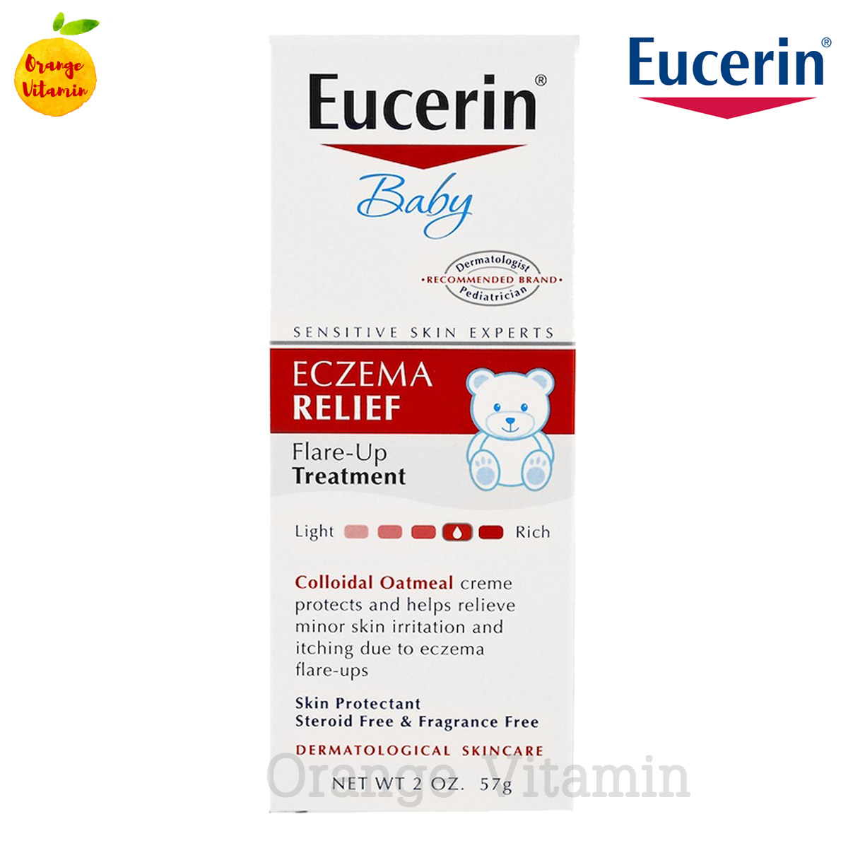 ยูเซอรีน ครีมบำรุงผิวเด็ก Eucerin, Baby, Eczema Relief, Flare Up Treatment, Fragrance Free, 2 oz (57 g)