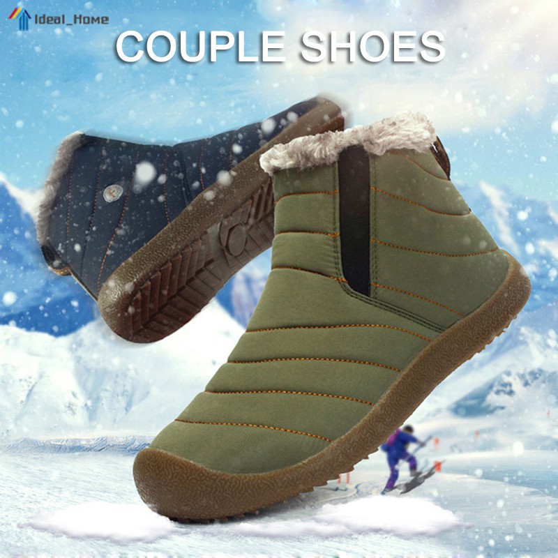 Winter Warm Snow Boots Non-Slip Plush Lined Sneaker Shoes for Women Men