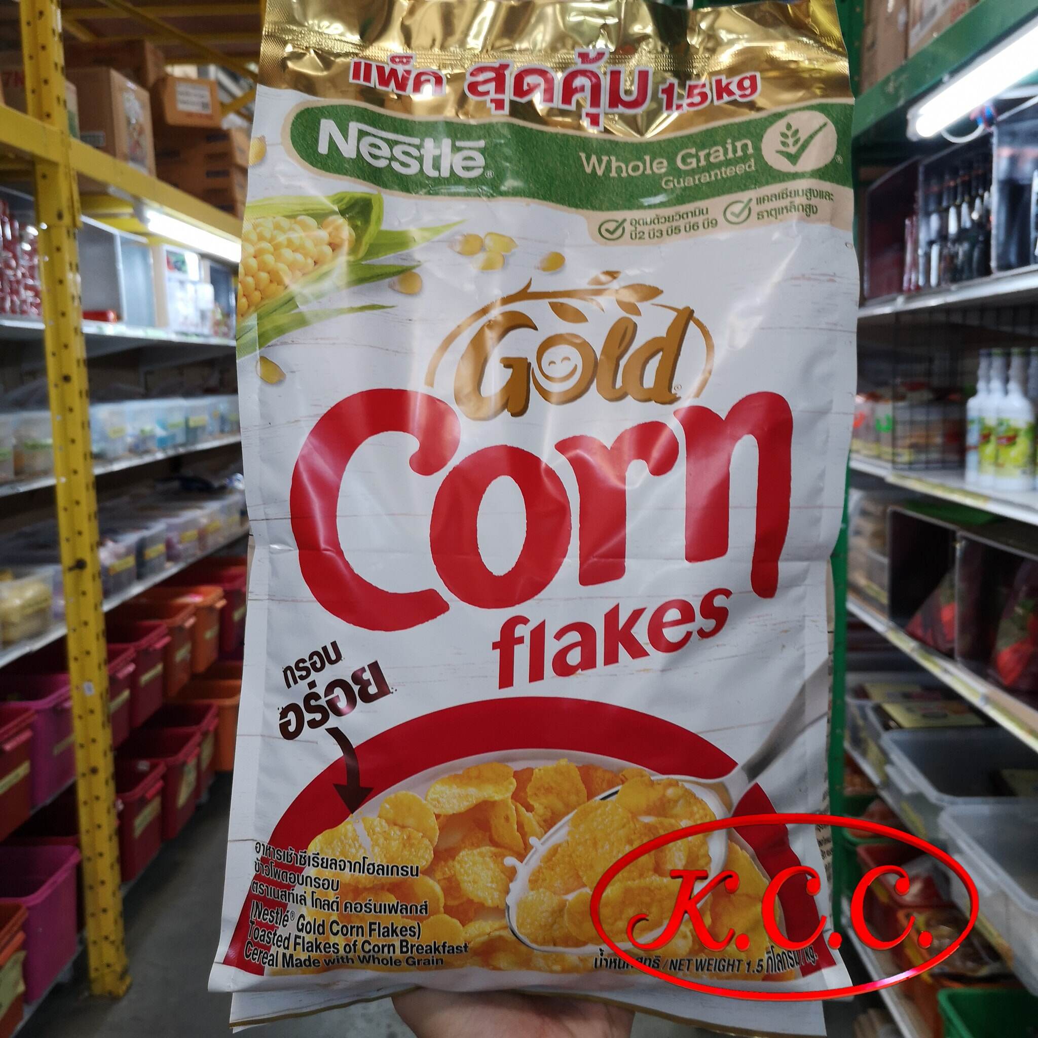 KCC คอร์นเฟลกส์ คอร์นเฟลก Nestle Gold Corn Flakes ตรา เนสท์เล่ ขนาด 1500 กรัม คอนเฟลค ของล็อตใหม่ พร้อมจัดส่ง