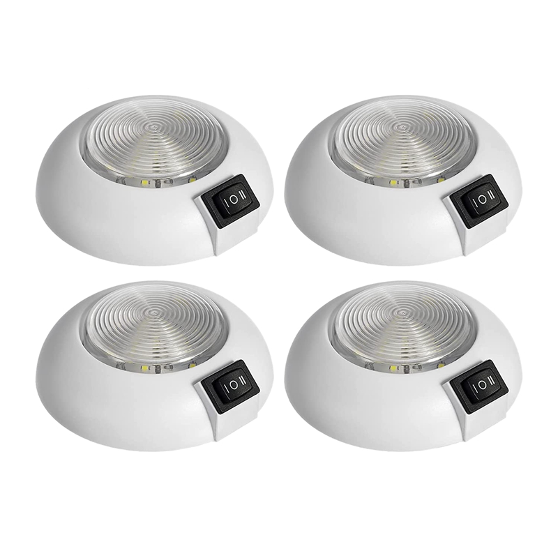 4PCS RV Round LED Dome Lights, 4 Inch Interior Roof Ceiling Awning Led