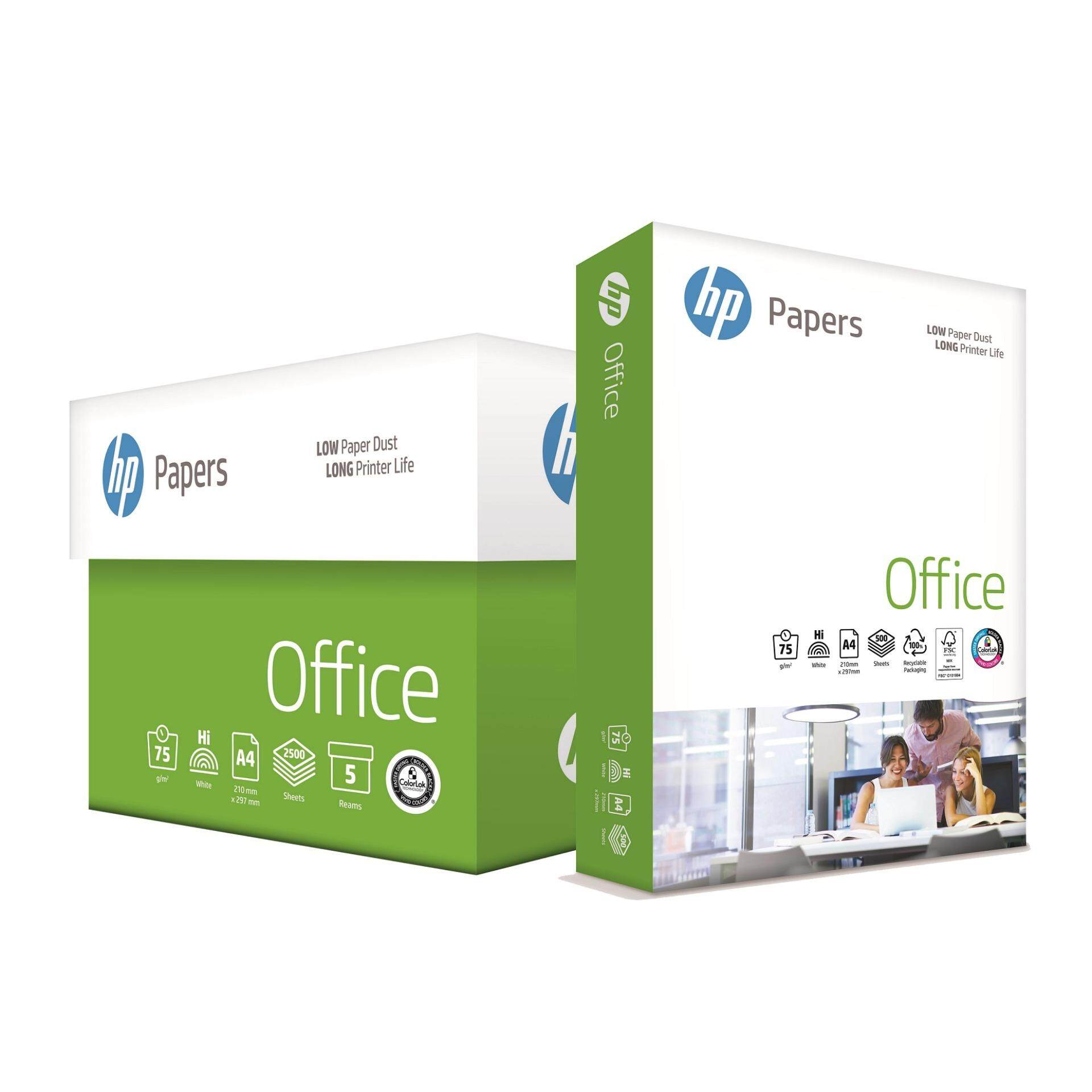 HP กระดาษถ่ายเอกสาร A4 หนา 75 แกรม แพ็ค5รีม HP Office Paper