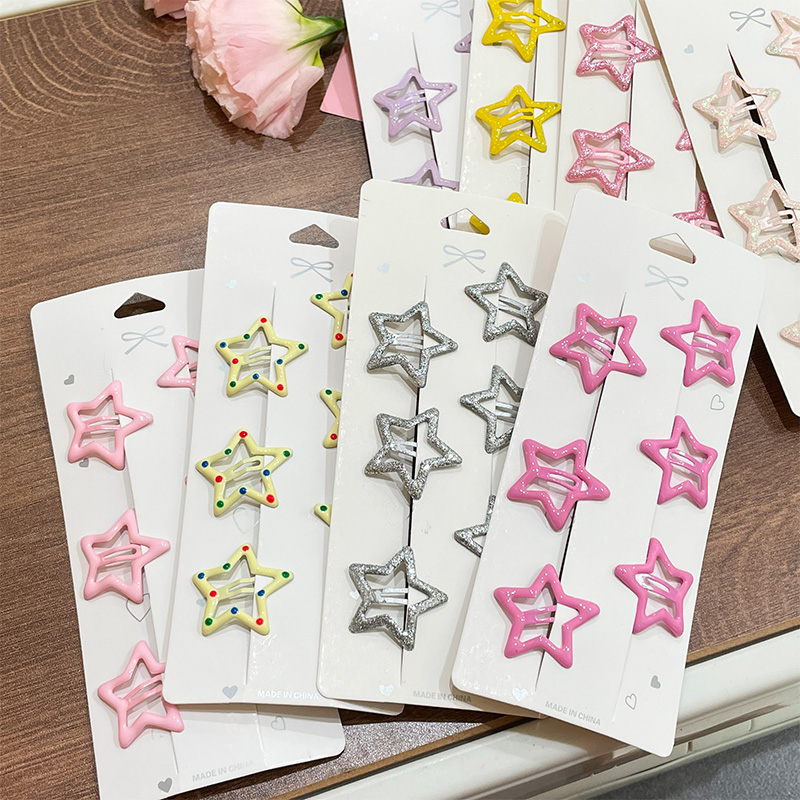 Kẹp tóc hình ngôi sao nhiều màu sắc cho bé gái 6pcs Set of Cute Hair Clip