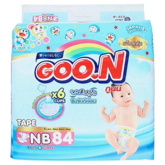 กูนน์ ผ้าอ้อมสำเร็จรูปแบบเทป ขนาด NB แรกเกิด-5กก. สำหรับเด็กชาย/หญิง 84 ชิ้น ผ้าอ้อมและโถนั่งเด็กสำหรับเด็ก
